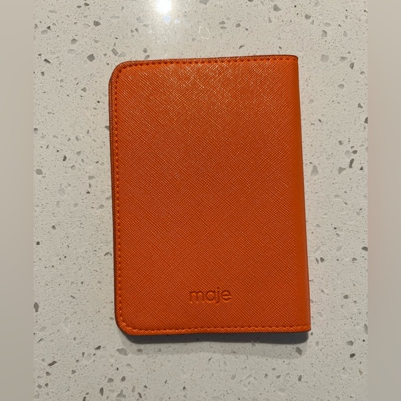 Maje Orange Leather Passport Holder - Picture 4 of 5